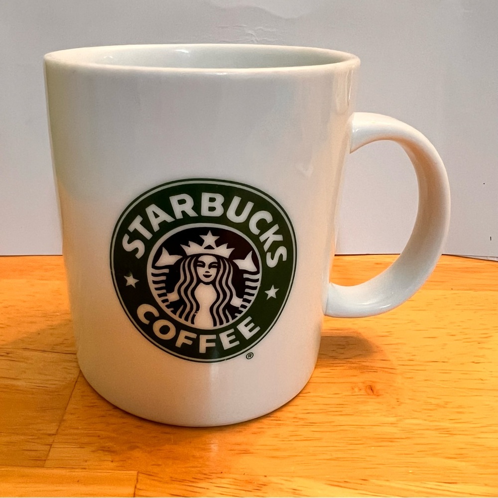Vintage 1999 Starbucks Coffee Mug Cup Mermaid Logo White Green Collectible Tea